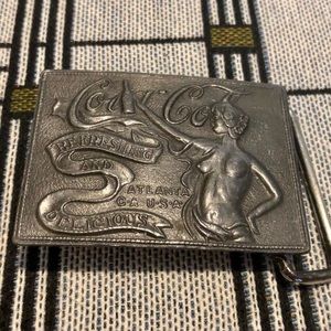 Vintage 60s Atlanta Female Coca-Cola Belt Buckle in excellent shape